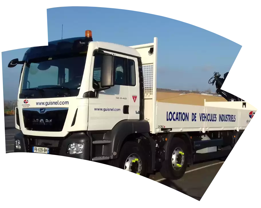 Un camion loué par la branche location de la Maison Guisnel